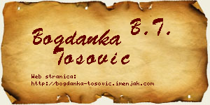 Bogdanka Tošović vizit kartica